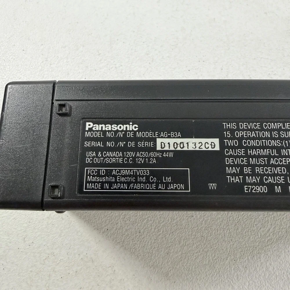 Vintage Panasonic AG-B3 Video AC Adapter Charger Power Supply Omnimovie Reporter